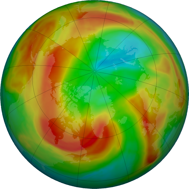 Arctic ozone map for 14 March 2022